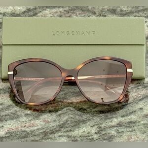 NIB: Longchamp LO627S in Havana Cat Eye